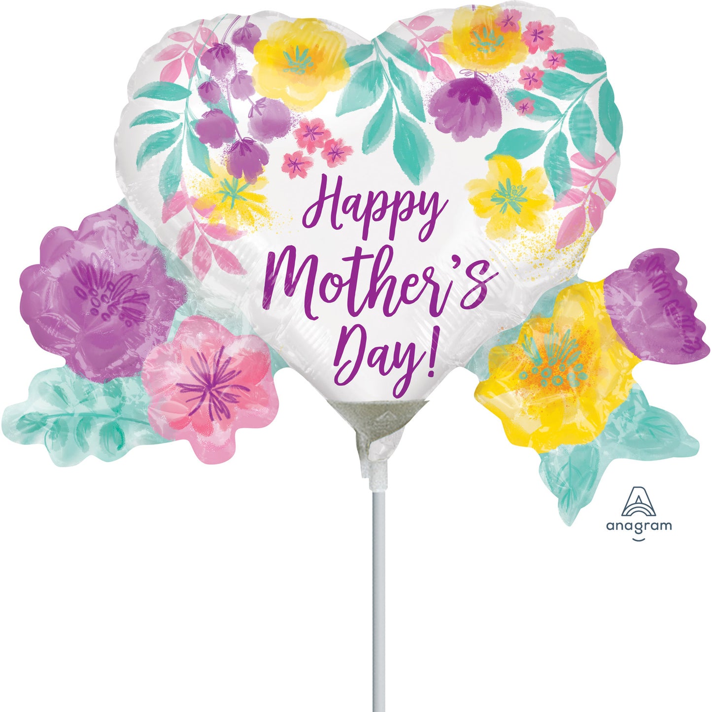 Happy Mother's Day Watercolour Flowers Mini Foil Balloons – Foil 14"