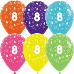 Tropical Assorted 6th Birthday Stars Balloons - 11" Latex (25ct)