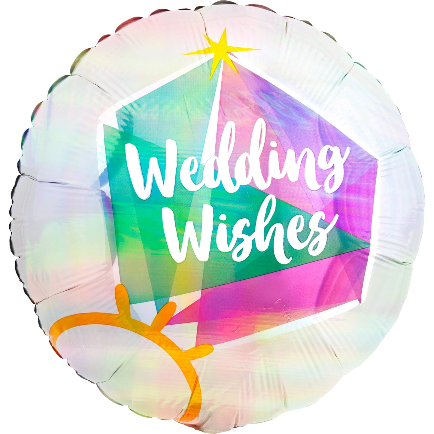 Iridescent Wedding Wishes Ring Standard Foil - 18" Foil