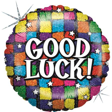 Good Luck Holographic Balloon - 18" Foil Unpackaged