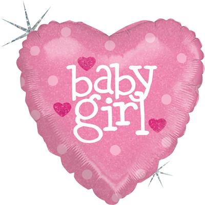 Baby Heart Girl Balloon - 18" Foil Unpackaged