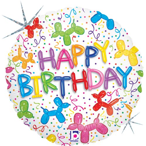 Balloon Dog Birthday Balloon - 18" Foil - Packaged