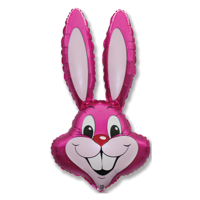 Fuchsia Rabbit Shape Balloons - Foil 36"