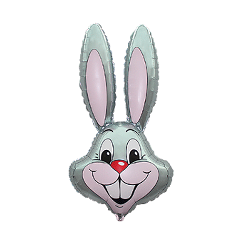 Grey Rabbit Shape Balloons - Foil 36"
