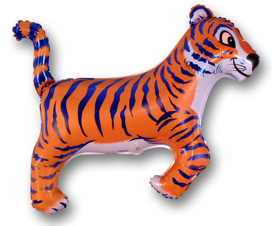 Blue Stripe Tiger Supershape Balloon - Foil 30" X 36"