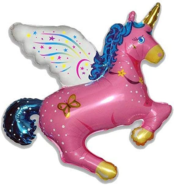 PINK Magic Unicorn Supershape Balloon - Foil 38" X 35" 97cm X 89cm