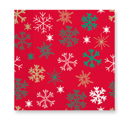 Colourful Christmas Snowflakes 3-ply Paper Napkins - (20ct)