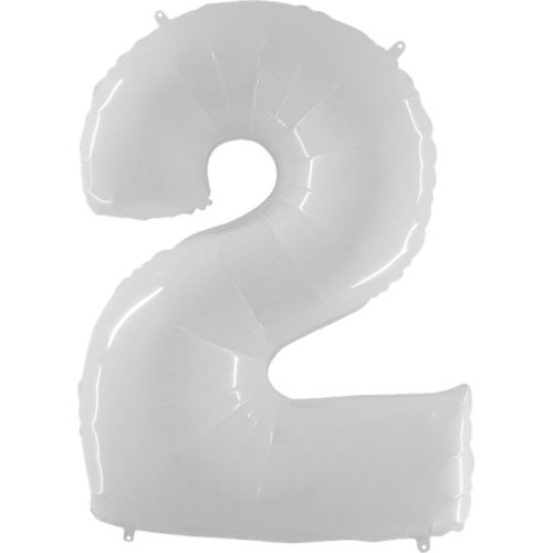 White Number 2 Balloon - 40" Foil