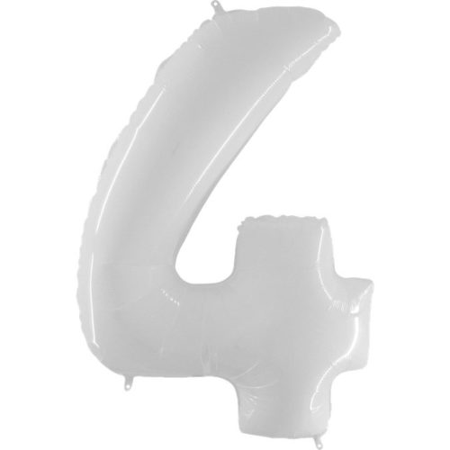 White Number 4 Balloon - 40" Foil