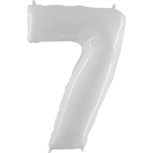 White Number 7 Balloon - 40" Foil