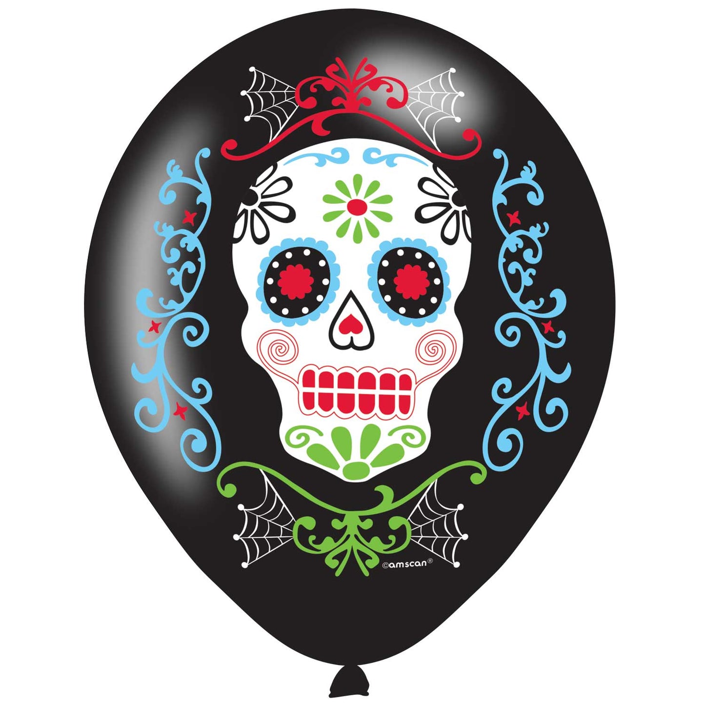 Day of the Dead Latex 4 Colour Balloons 11"/27cm - 1 PKG/6