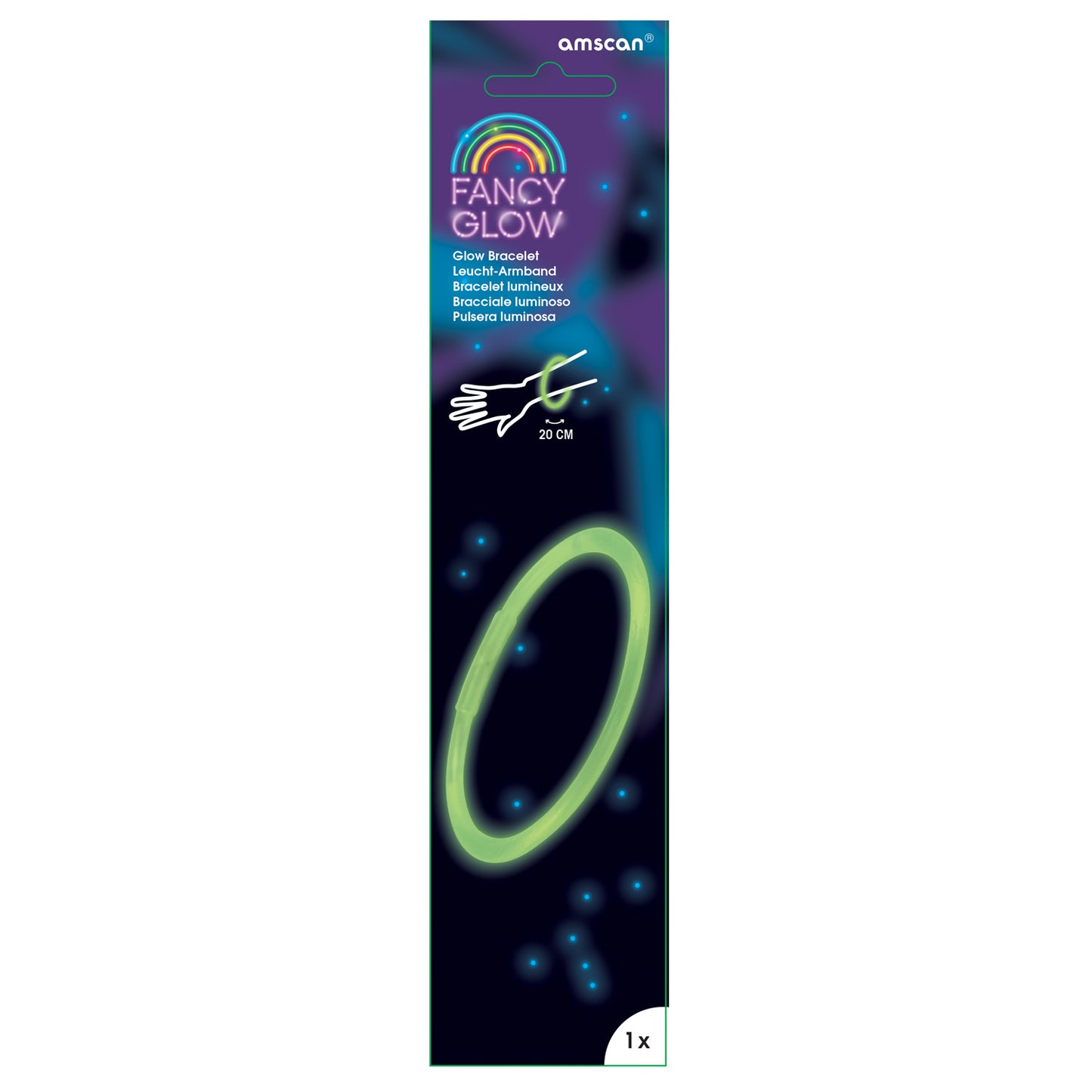 Fancy Glow Green Bracelets 20cm - 1 PKG