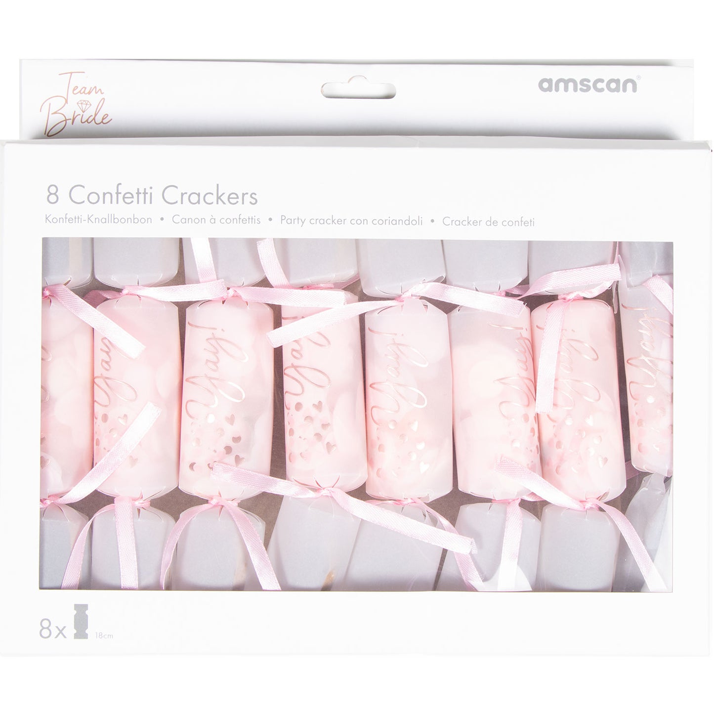 Team Bride Crackers with Paper Confetti Scatter Pieces - 1 PKG/8