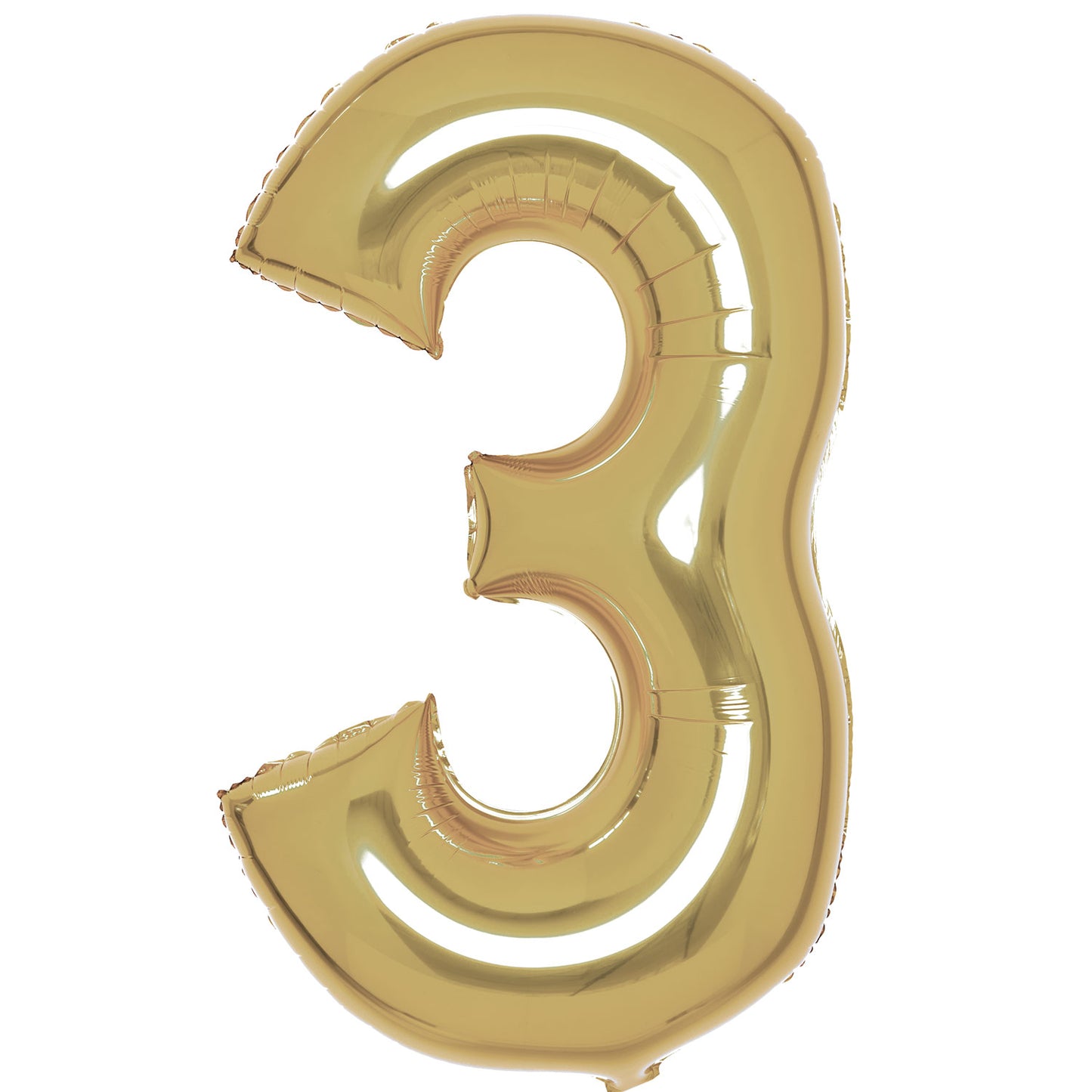 White Gold Number 3 Balloon - 34" Foil