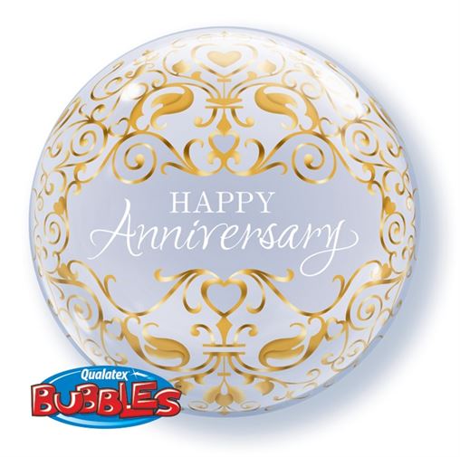 Happy Anniversary Classic Bubble Balloon - 22" Bubble