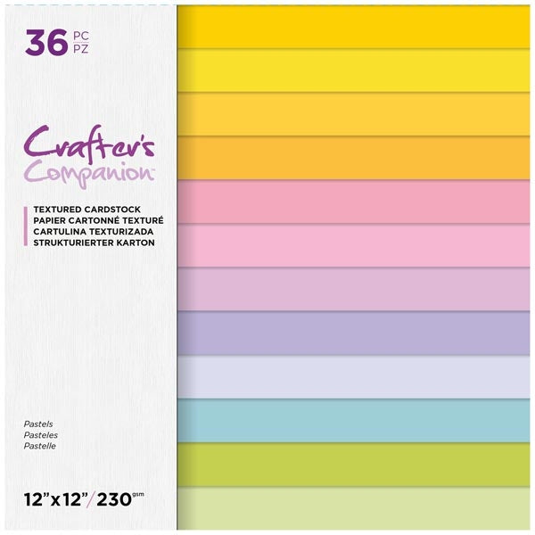 Crafter's Companion Pastels Textured Cardstock (12" x 12")