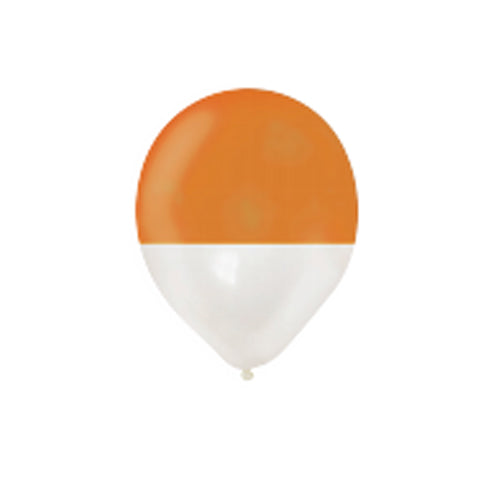 Orange/White Bicolour Balloons - 12" Latex (6ct)