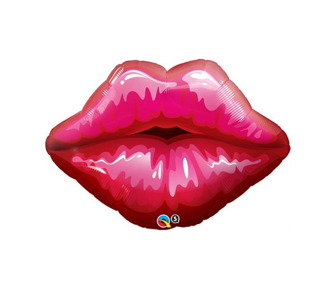 Big Red Kissy Lips Supershape Balloon - 30" Foil