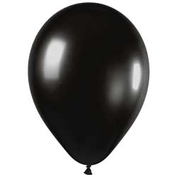 Metallic Solid 580 Black Balloons - 12" Latex (50ct)