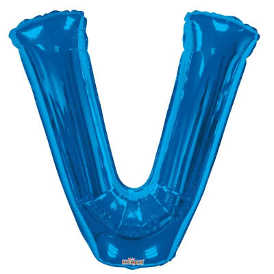 Blue Letter 'V' Balloon - 34" Foil