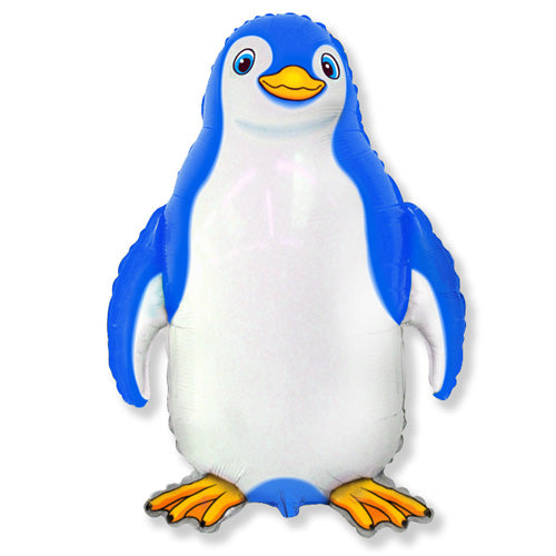 Blue Happy Penguin Supershape Balloon