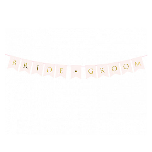 Light Pink Bride & Groom Banner - (1ct)