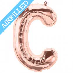 Rose Gold Letter 'C' Balloon - 16" Foil