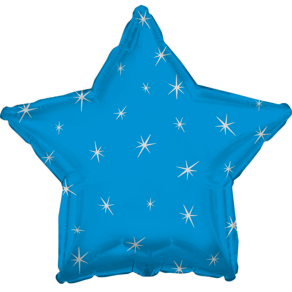 Blue Sparkle StarBalloon - 18" Foil