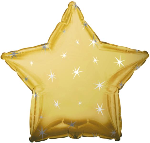 Gold Sparkle Star Balloon - 18" Foil
