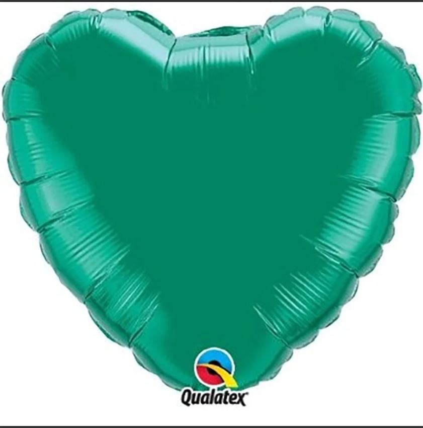 Emerald Green Heart Air-Filled Balloon – 4″ Foil