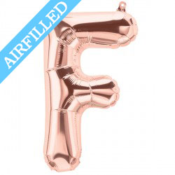 Rose Gold Letter 'F' Balloon - 16" Foil