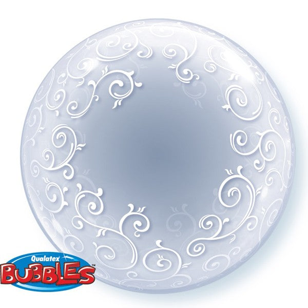 Fancy Filigree Deco Bubble Balloon - 24″ Bubble