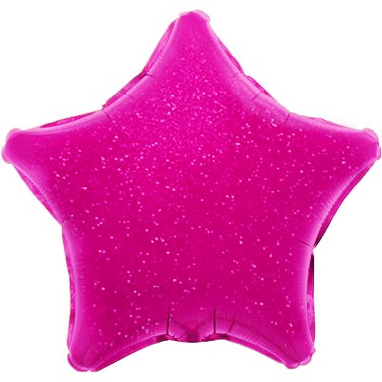 Fuchsia Holographic Star Balloon - 19" Foil