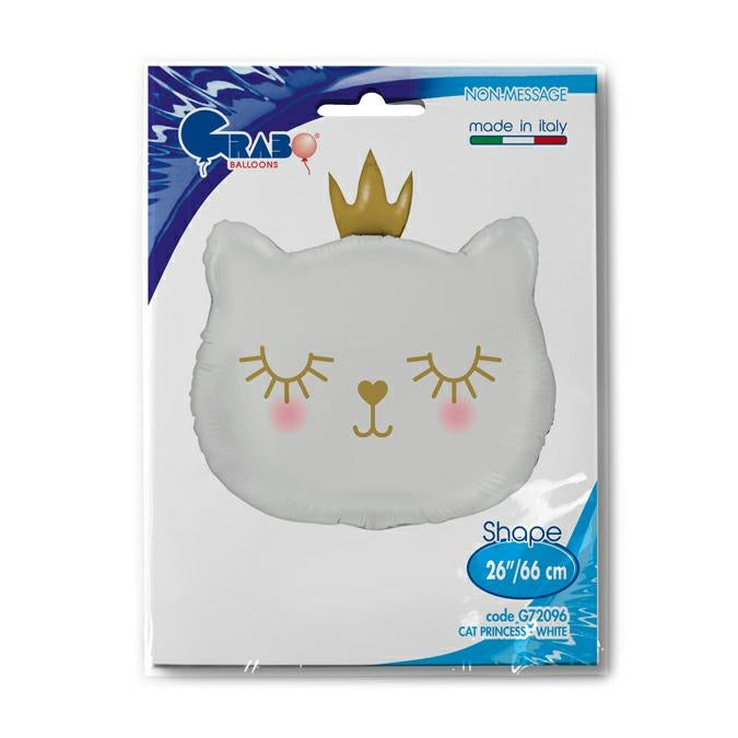 Cat Princess White Shape Balloon - Foil 26" / 66cm