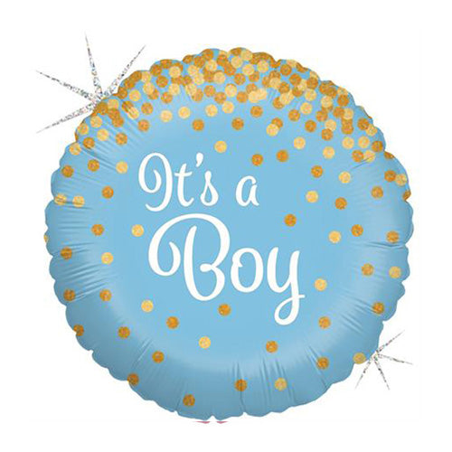 Holographic Glittering It's A Boy Balloon - 18" Foil