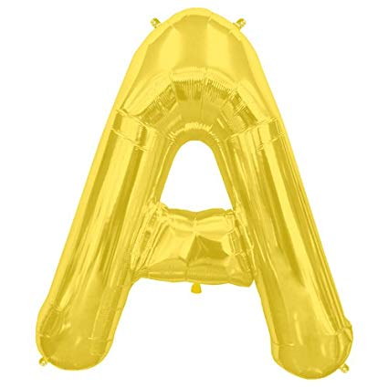 Gold Letter 'A' Balloon – 16" Foil