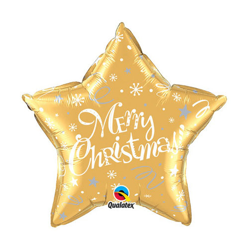 Festive Gold Merry Christmas Balloon - 20" Foil