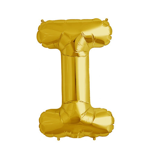 Gold Letter 'I' Balloon - 34" Foil