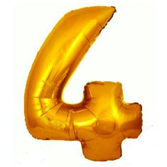 Gold Number 4 Balloon - 34" Foil