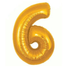 Gold Number 6 Balloon - 34" Foil