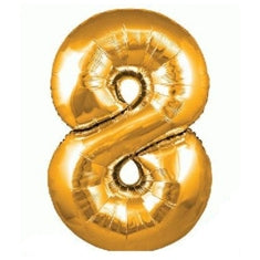 Gold Number 8 Balloon - 34" Foil