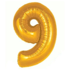 Gold Number 9 Balloon - 34" Foil
