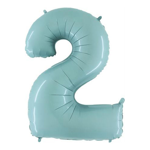 Pastel Blue Number 2 Balloon - 40" Foil