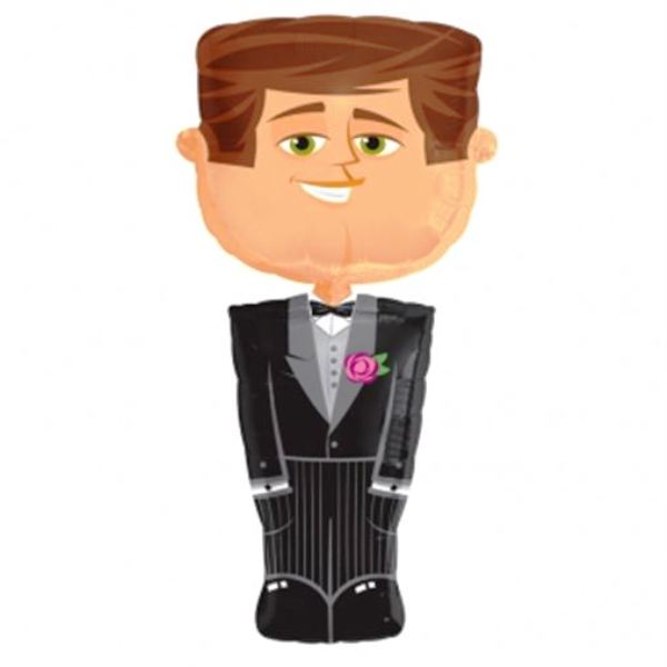 Groom AirWalker Balloon - (26" x 50") Foil