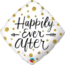 Gold Dots Happily Ever After Balloons - 18" Foil