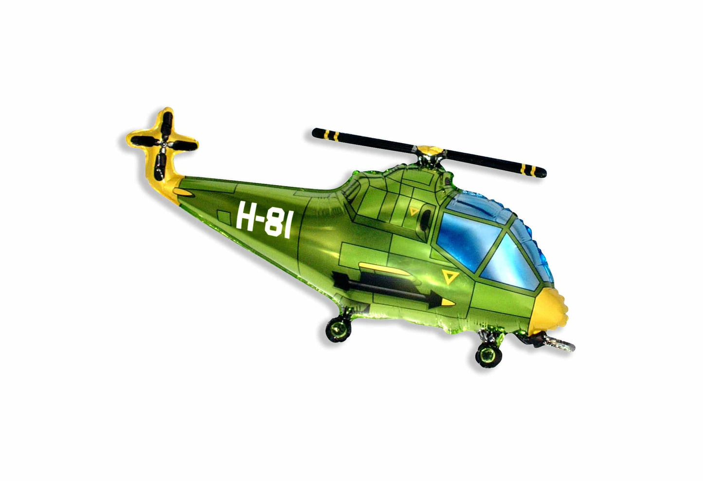 Green Helicopter Supershape Balloon - Foil 23" X 38"