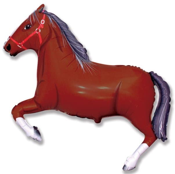Dark Brown Horse Supershape Balloon - Foil 34"