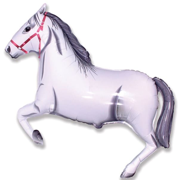 White Horse Supershape Balloon - Foil