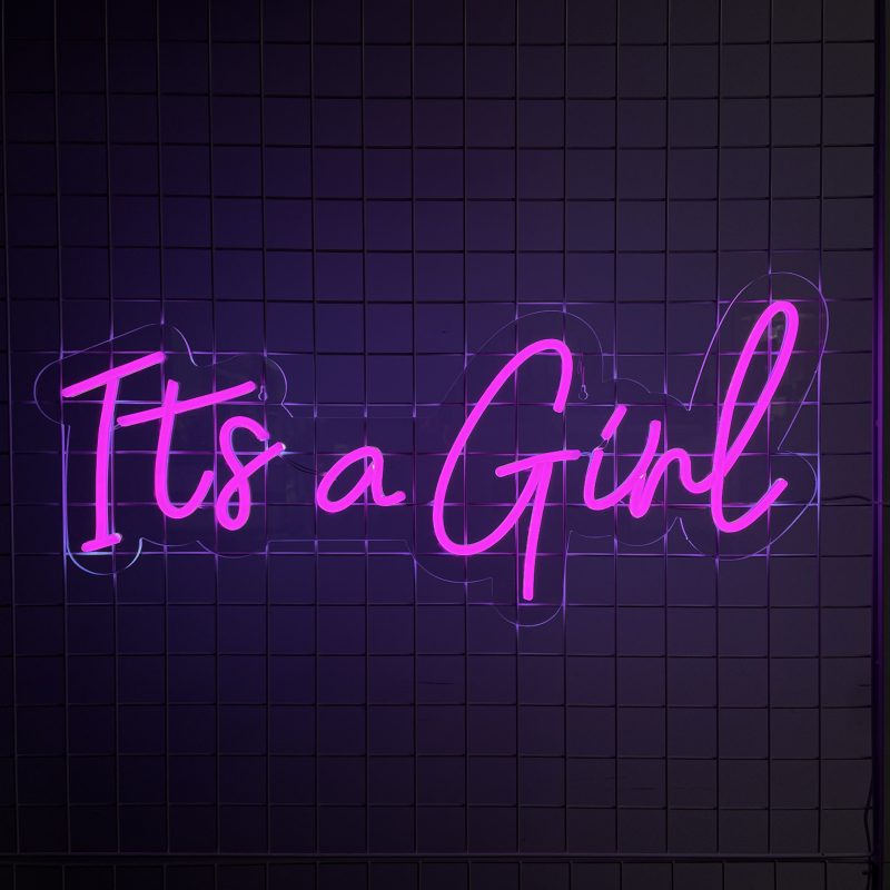 Pink Neon LED 'It's a Girl' Sign - 78 x 36.5cm