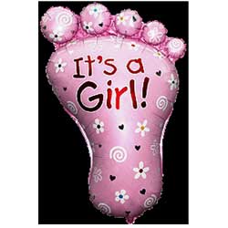 It's A Girl Foot Supershape Balloon - Foil
